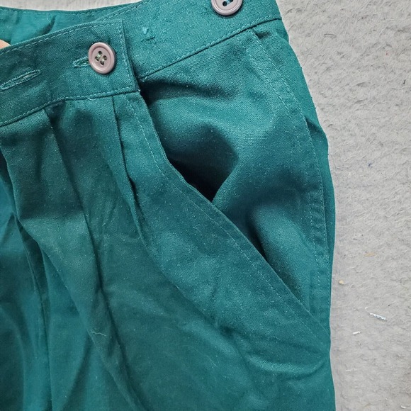 IRKA Dress Pants Womens Green Flat Front 100% Silk Pleated Regular Fit‎ Comfort - Picture 8 of 8